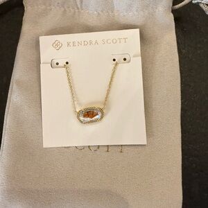 Kendra Scott Gold Necklace with iridescent gemstone